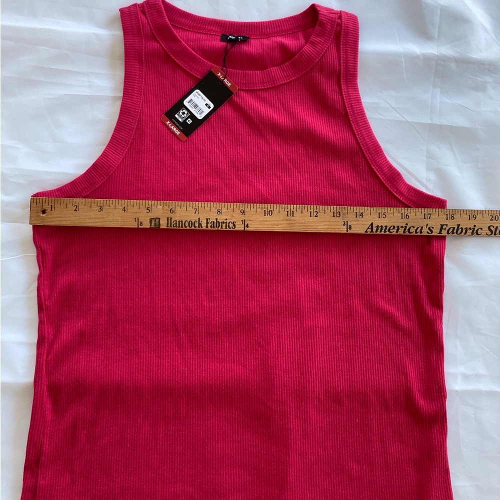 EXPRESS XL RIBBED TANK TOP COTTON/SPANDEX PINK - Picture 5 of 7